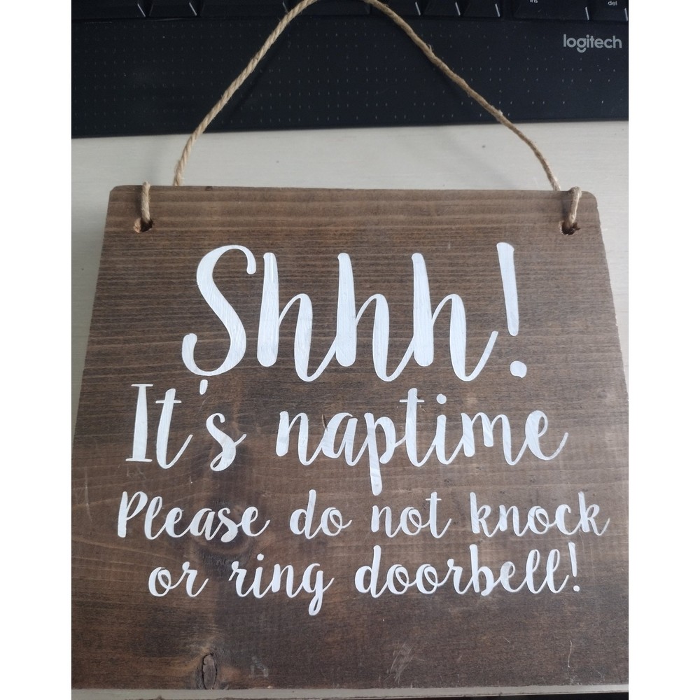 Wooden Naptime Sign for Door